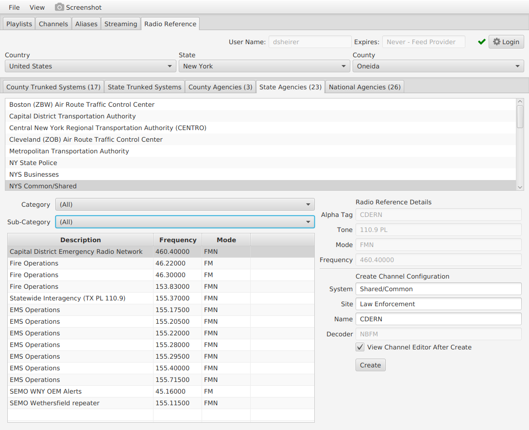 Radio Reference Agency View