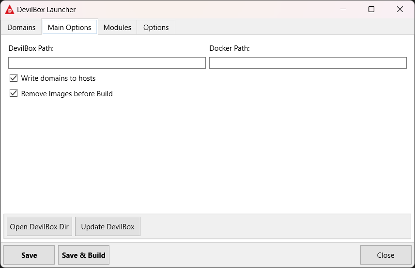 Main settings