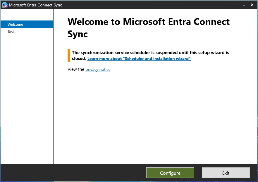 Microsoft Entra Connect Sync Welcome