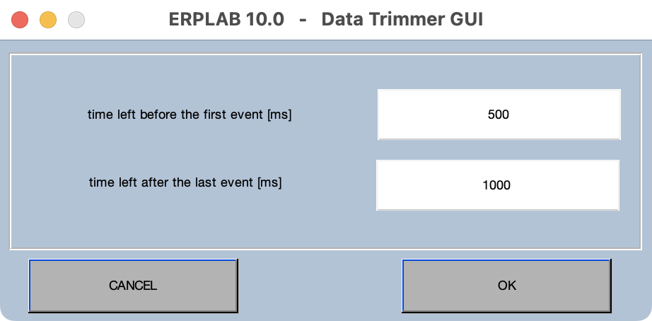 Trim Continuous EEG