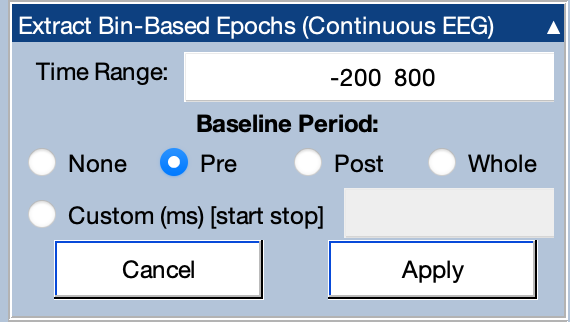 Epoching Panel