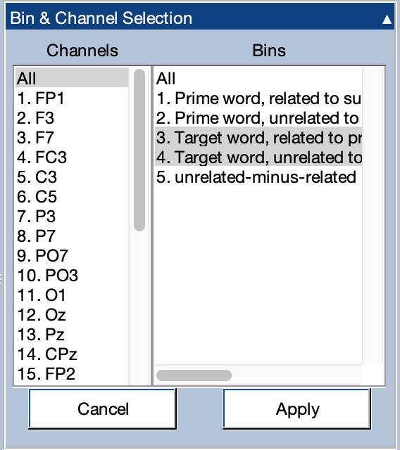 Bin & Channel Selection