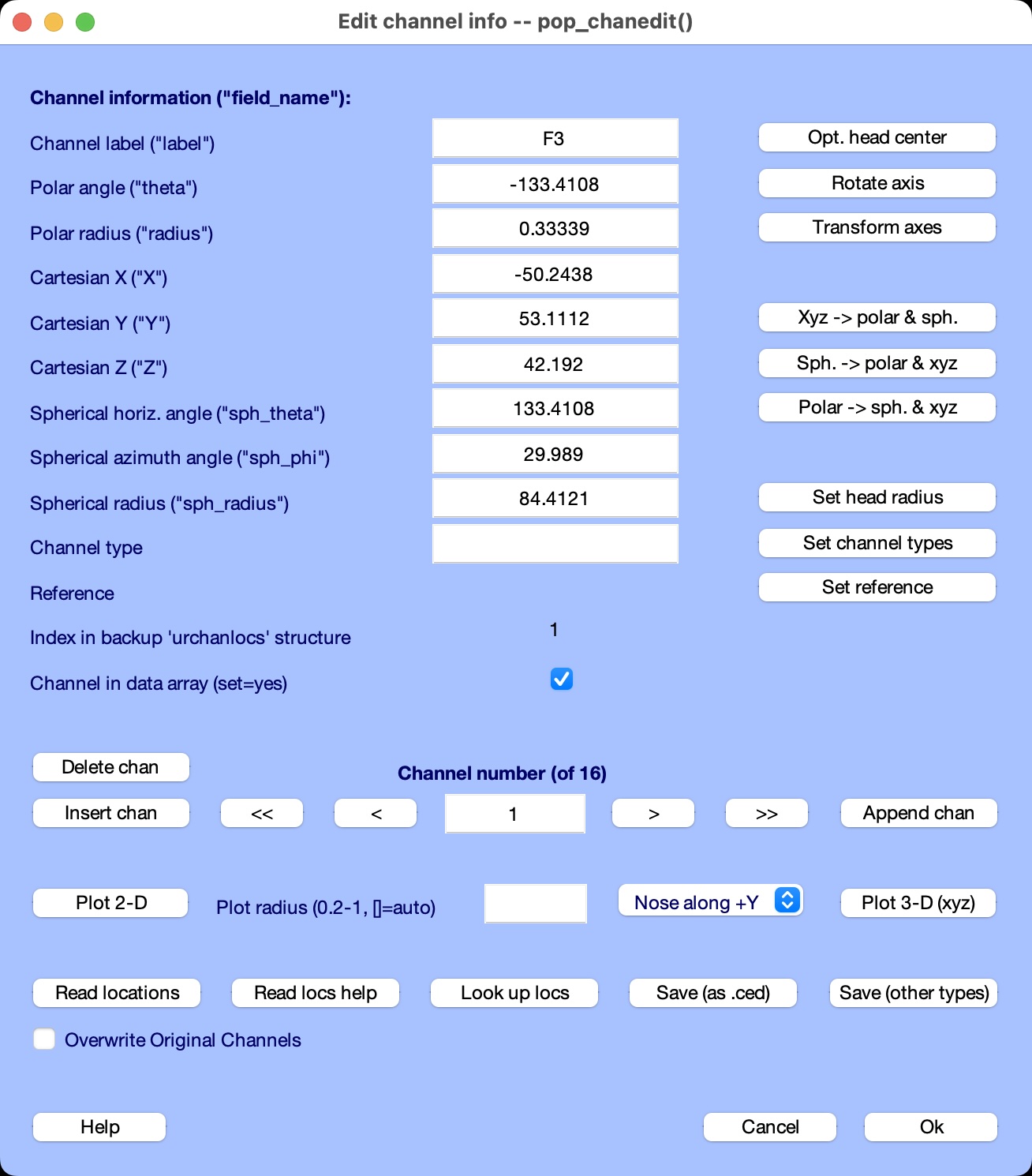 EEGLAB Channel Info GUI